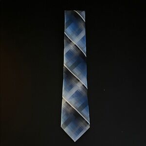 Van Heusen Blue and Black Geometric Tie